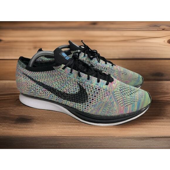 Nike Flyknit Racer Rare Multi Color Lightweight Runner Mens Size 13 Fast Ship - Picture 1 of 12